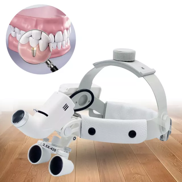 3.5X420mm 5W Medizinische Dental Chirurgisch Lupenbrille Lupe + LED Kopf Licht