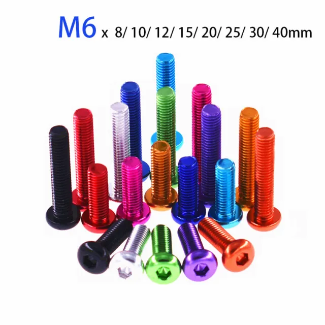 Pan / Button Head Socket Cap Screws M6 Allen Key Bolts Aluminum Alloy Anodizing