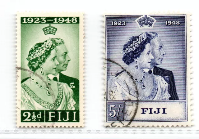 Fiji,  Royal Silver Wedding,  SG 270/271,  FU,  1948