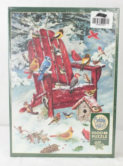 Cobble Hill Adirondack Birds 1000 Piece Jigsaw Puzzle Includes Poster New