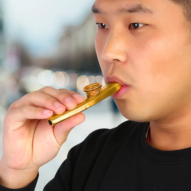 (Gold)Durable Metal Kazoo Flute Mouth Music Instrument Accessory ZOK