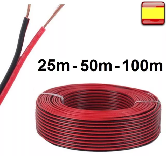 Cable de audio para altavoces 25m 50m 100m metros BOBINA ROJO Y NEGRO