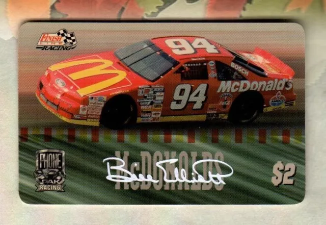 FINISH LINE RACING McDonald's Car 94, NASCAR ( 1996 ) Phone Card ( EXP. ) V2