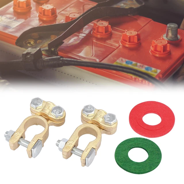 CAR NEGATIVE POSITIVE Battery Terminal Ends Wire Clamp Connectors Set
