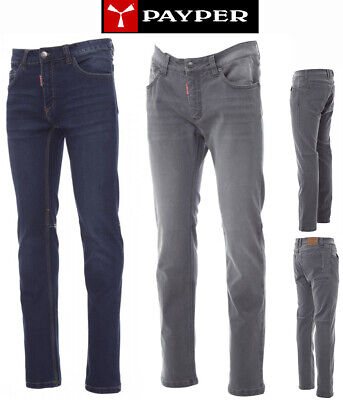 Pantaloni da Lavoro Jeans Uomo Blu Denim Elasticizzati Multitasche Payper