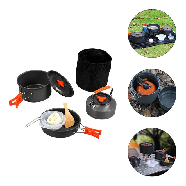 OUTDOOR PICNIC POT Set Camping Flatware Equipment Cookware £40.45