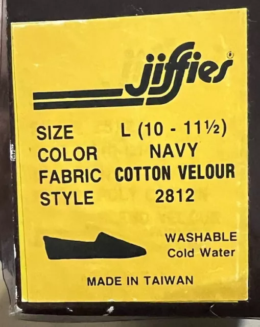 VTG 1980S JIFFIES Men's House Shoes Slippers Blue Cotten Valor, Sz 10 ...