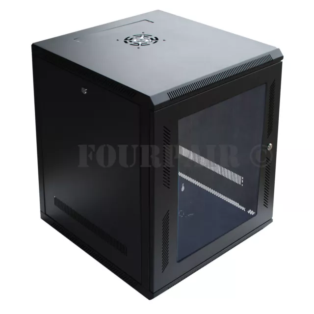 12U IT Wall Mount Network Server Data Cabinet Rack Locking Lock & Key - 18" Deep