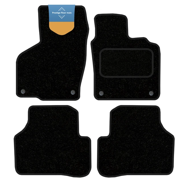 ATWL Tailored Black Carpet Floor Mats For VW Passat B7 (2008-2014) - RHD, 4-Piece Set With Fixings & Heelpad