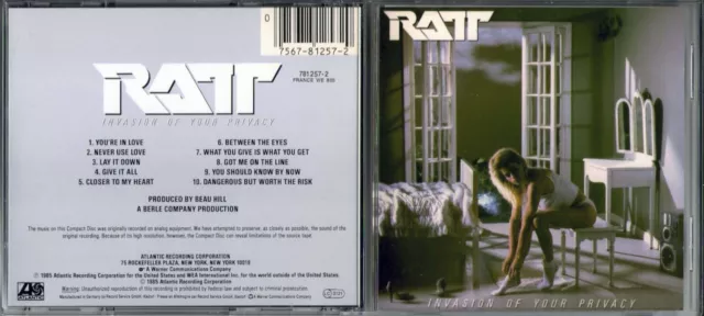 Ratt - Invasion Of Your Privacy [Cd, 1985 Atlantic]