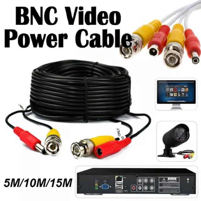 5M 10M 15M BNC Video DC Power Extension Cable Cord For CCTV Security Camera DVR