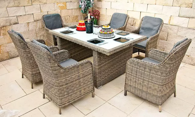 Ragnarök  Premium Poly-Rattan Gartenmöbel Garten Garnitur Möbel Alu Dining Set