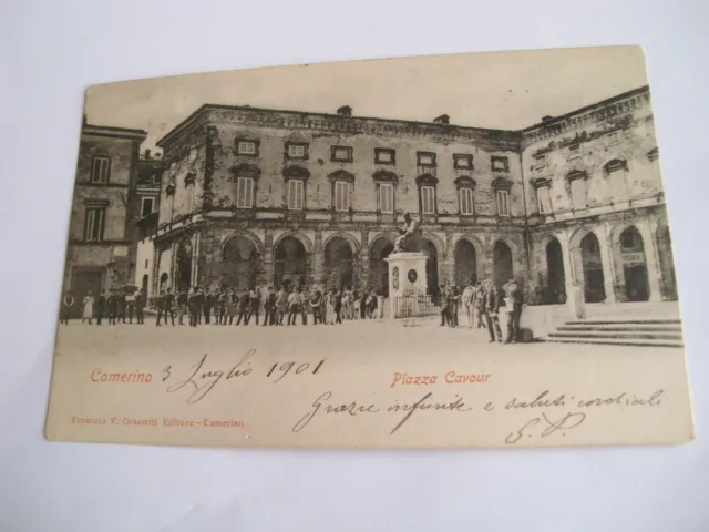Macerata - Camerino Piazza Cavour - spedita f. p. 1901
