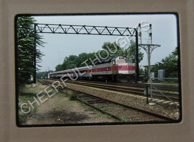 Original '86 Kodachrome Slide MBTA Boston Rail 1054 F40PH-2C action      38T12