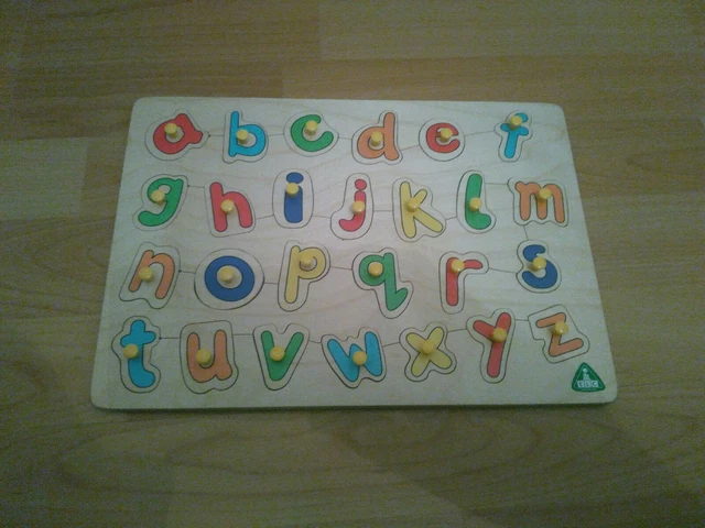 EARLY LEARNING CENTRE Alphabet Puzzle ELC wooden peg lift out