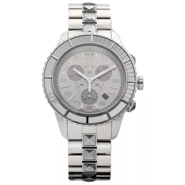 Christian Dior CD114312 Crystal Chronograph 38mm Steel Silver Quartz