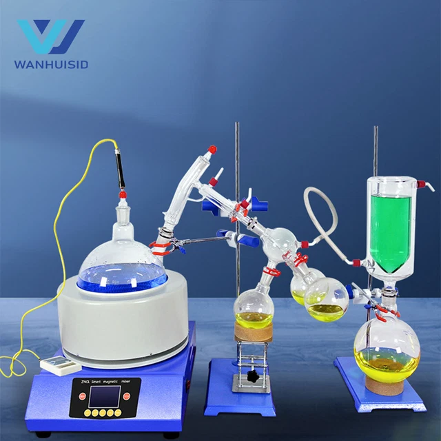 2L Lab Distillation Short Path With Cold Trap Heating Mantle Essential Extractor