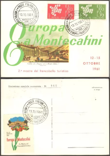 fdc europea 1961 mostra francobollo turistico montecatini 1