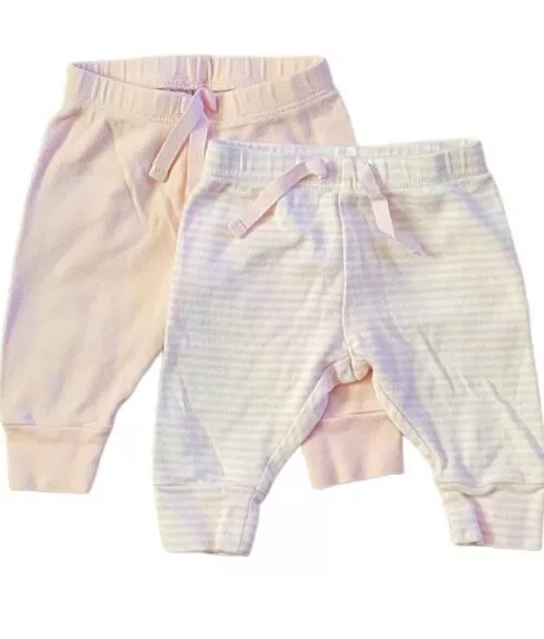 Baby Gap Baby Girls First Favorite Stripe Knit Pants 2-Pack Size0-3 Months pink