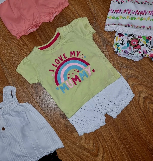 #37 Huge Bundle Of Baby Girls Summer Clothes Age 3-6 Months Outfits Rompers Hats 10