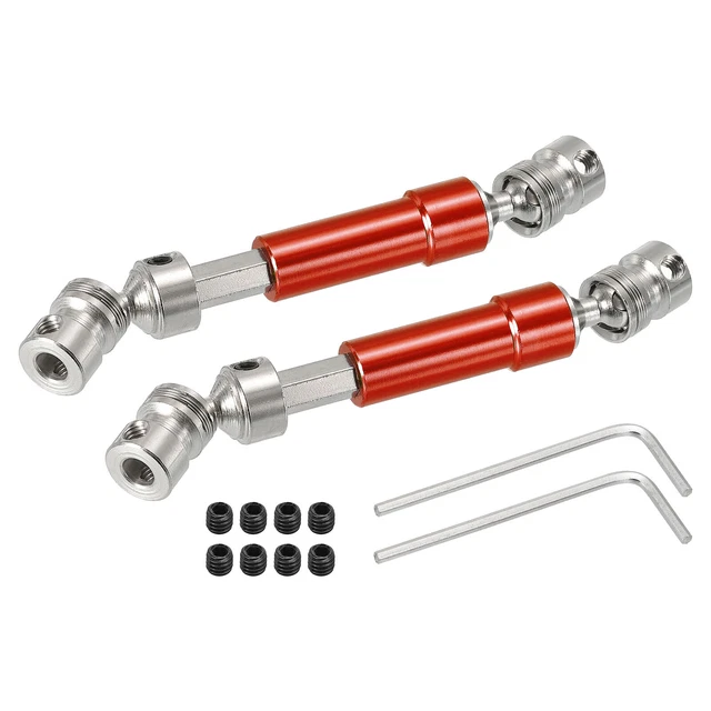 RC Drive Shaft CVD Rear Center Drive Shaft with M4 Grub Screw Metal 81-105mm Red