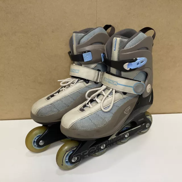 Decathlon V300 Inline Skates Size UK 6.5 EU 40 Grey Blue