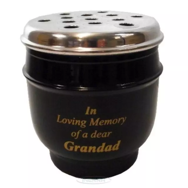 Globe Grave Vase Pot for Flowers - In Loving Memory of a dear Grandad