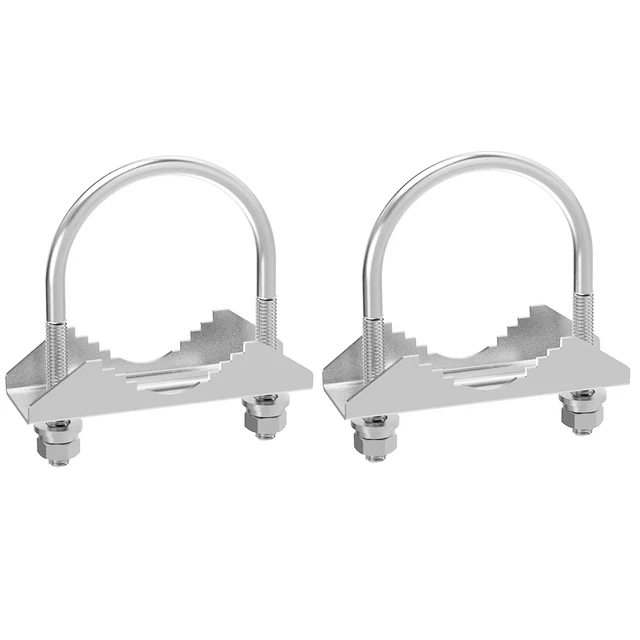 2 PCS Antenna Mount Clamp U-Bolt Mounting Hardware Antenna Mast Clamp V Jaw L6J4