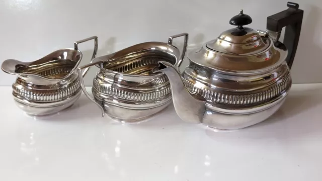 Superb SJ Levi 3 Pc art deco Vintage Antique silver plated tea set Beautiful