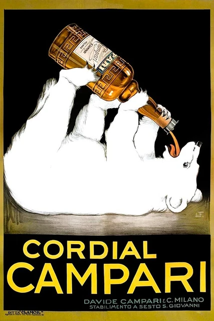 Poster Manifesto Locandina Pubblicità Stampa Vintage Aperitivo Campari 50x70 Cm.