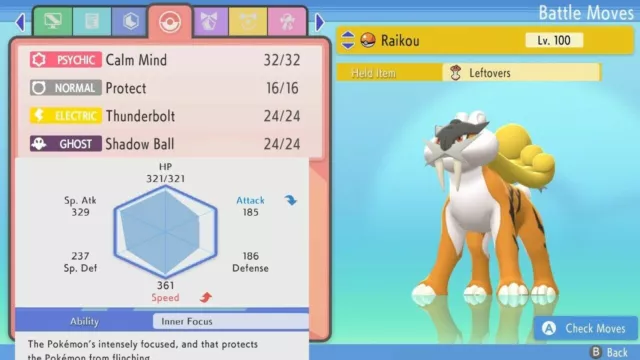 Pokemon Sword and Shield Shiny Raikou 6IV-EV Trained