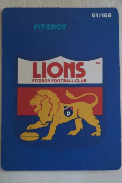 Fitzroy Lions AFL VFL Football Vintage Stimorol Card - Team Emblem Logo