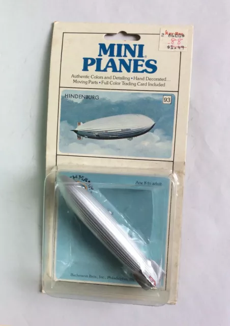 Vintage Bachmann Mini Planes #93 Hindenburg Zeppelin in Sealed Blister Pack NOS