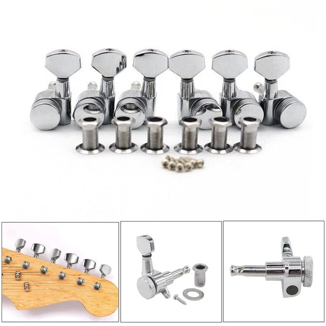 Accordeurs de verrouillage de guitare alliage métallique scellé chrome 6 en li