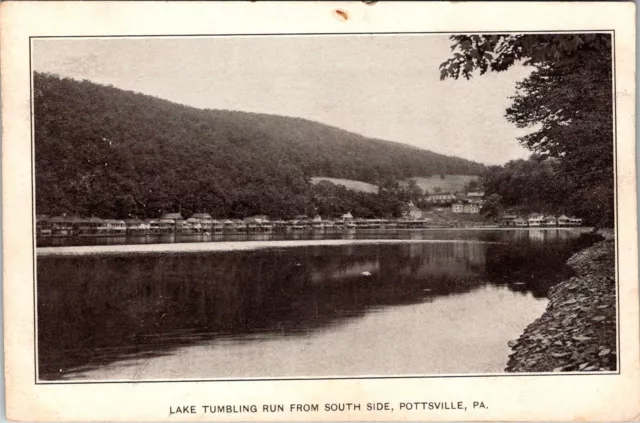 Pottsville PA Lake Tumbling Run from South Side 1900s Antique Postcard F286