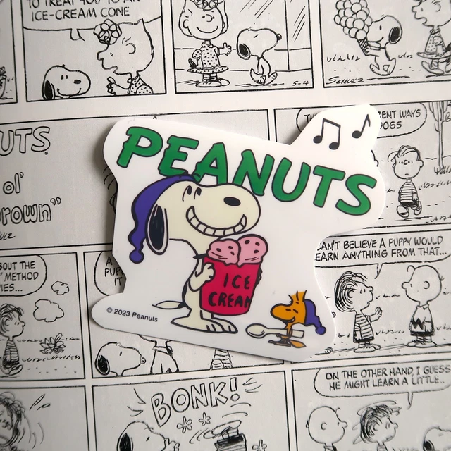 SNOOPY AND WOODSTOCK from Peanuts comics Ice Cream Party Glossy Vinyl ...