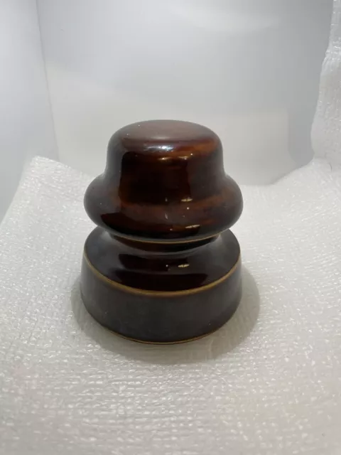 Vintage Power Line Electrical Porcelain Ceramic Brown Insulator