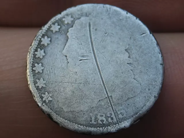 1835 Capped Bust Silver Dime 10 Cent Piece- About Good Details