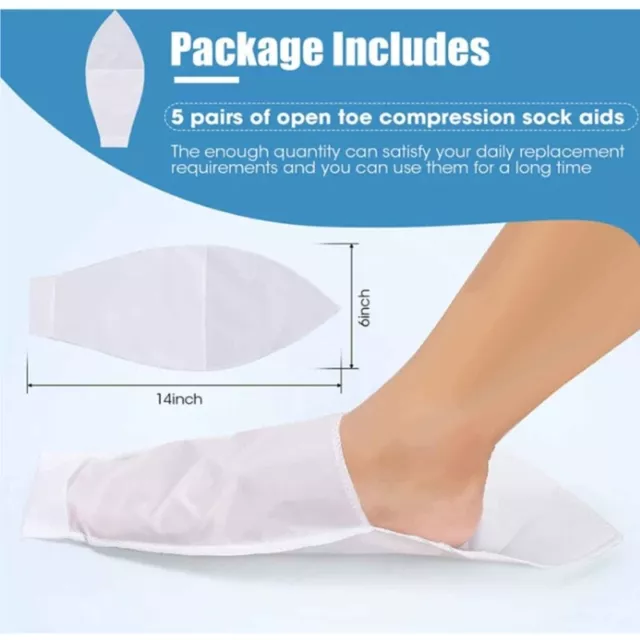 Open Toe Compression Sock Aid for Easy Slide 10-Piece Slip Stocking Applicator 3