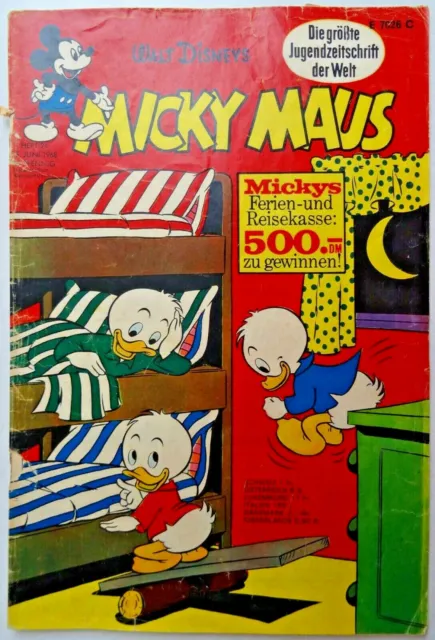 1 Micky Maus Heft Nr. 24 aus 1968, mit Einklappseite und Sammelbild, Zustand 2-