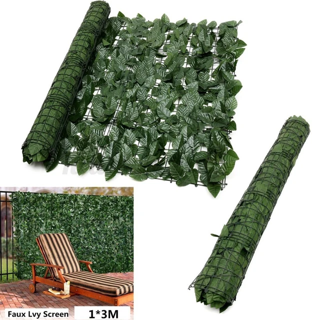 Künstliche Hecke Deko Efeu Efeublatt Garten Zaun Rolle Sichtschutz Wandabdeckung