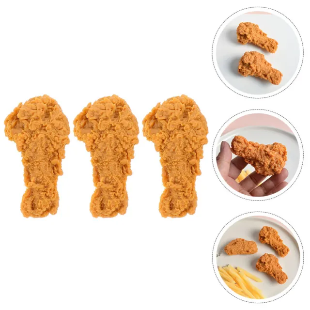 3 pz modelli alimentari appesi simulazione topper scrivania pollo fritto
