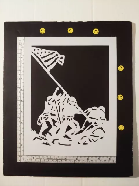 Iwo Jima Flag Raising US 8.5" x 11" Custom Stencil FAST FREE SHIPPING