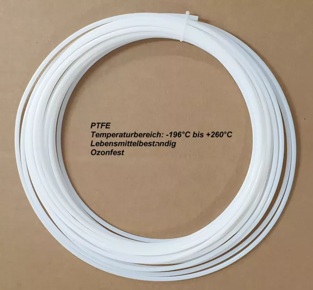 Teflonschlauch 1 Meter Ø 3 x 2 natur Meterware PTFE bis +260°C