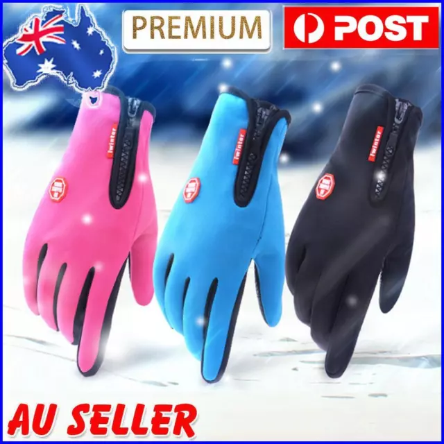 Unisex Thermal Ski Gloves Windproof Plush Cycling Gloves Soft Outdoor Activities