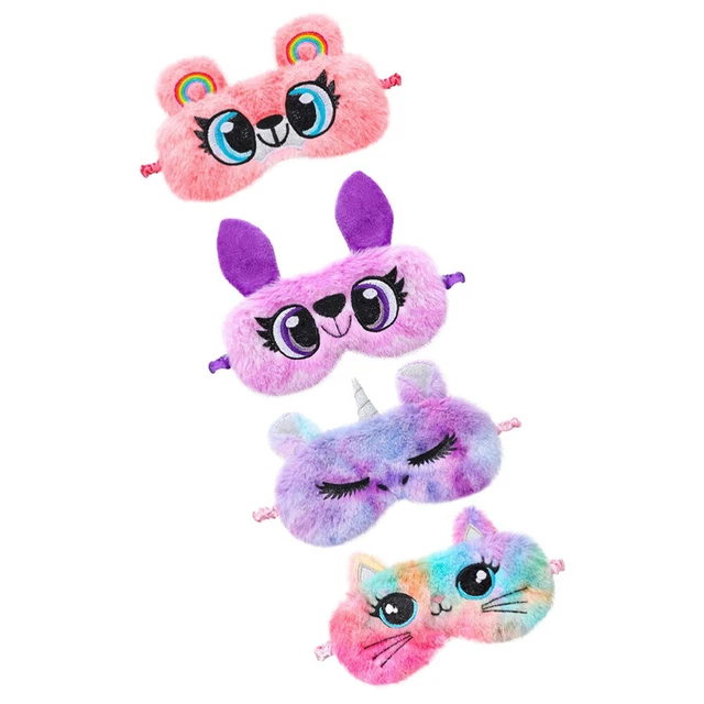 4pcs Pelzige Augenbinde Multifunktion Schlafmaske Travel Sleep Kinder