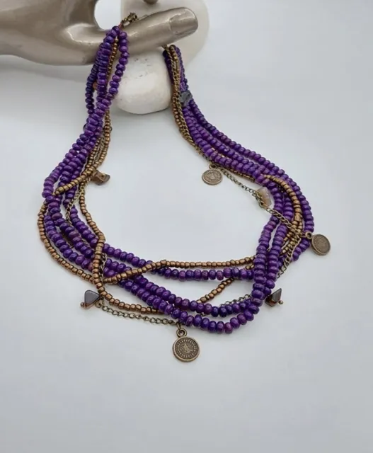 handmade necklace bracelet set- bead wooden neckace set.