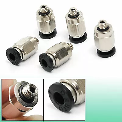 4mm Pneumatic Air Tubing to M5 Connector Push to Connect Quick Fittings 5 Pcs