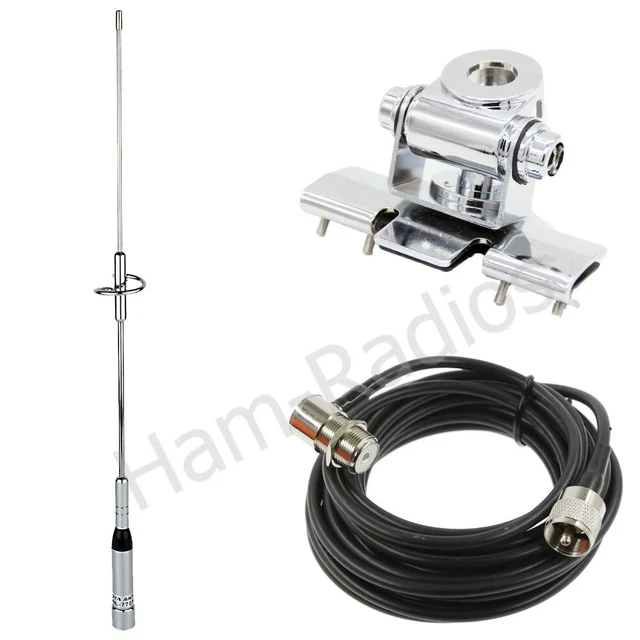 Nagoya NL-770S 144/430 MHz antenne dual band VHF/UHF RB-400 clip 5M radio via cavo