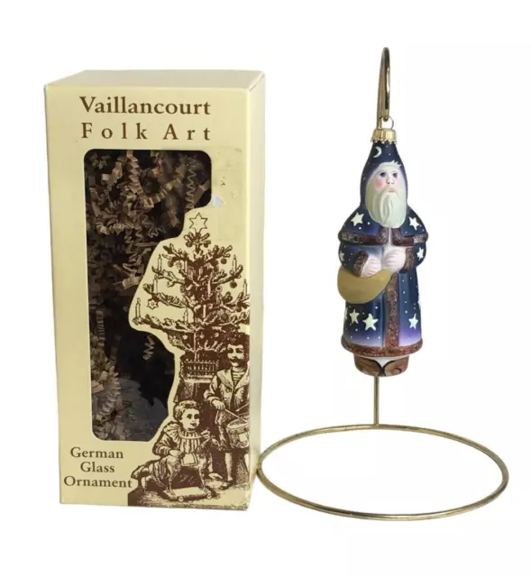 Vaillancourt Germany Folk Art Father Christmas Santa Glass Ornament 1997